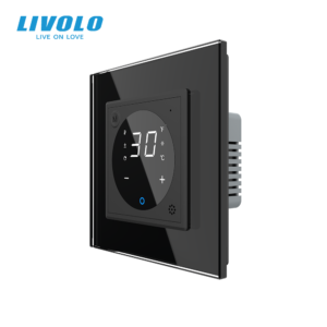wi fi терморегулятор livolo для водяної теплої підлоги, чорний, скло